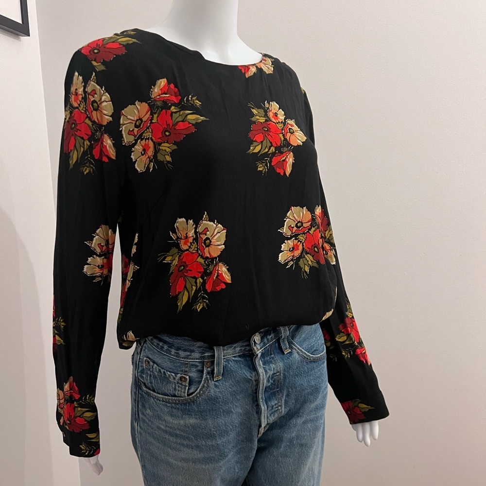 Floral Black Women's Top